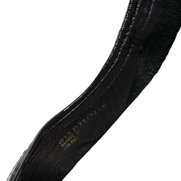 Cole Haan ELSIE Black Patent Leather Cap Toe Slip On Wedge Heel Shoe Size 9B - Picture 8 of 9